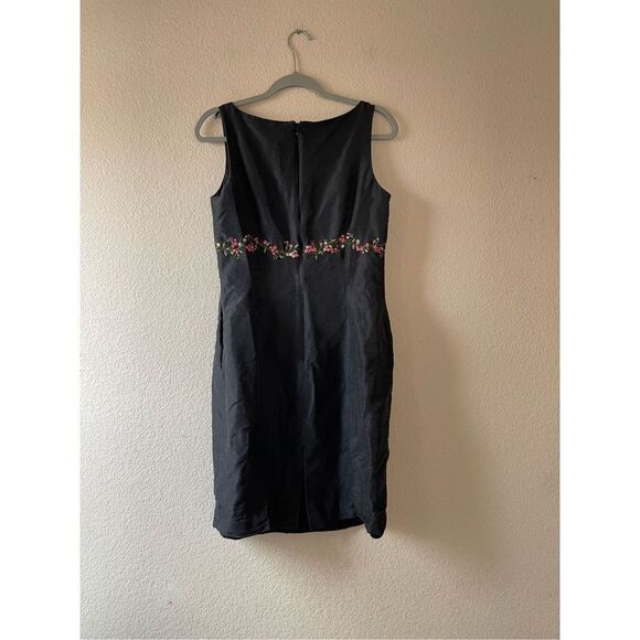 Ann Taylor 90s‎ 100% silk black mini dress size 8 - Picture 3 of 7